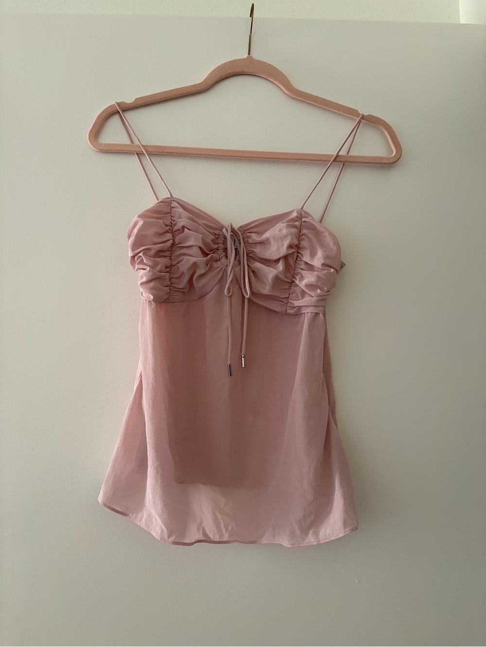 Gently Used Joie Blush Pink Alohi Shirred Silk Cami